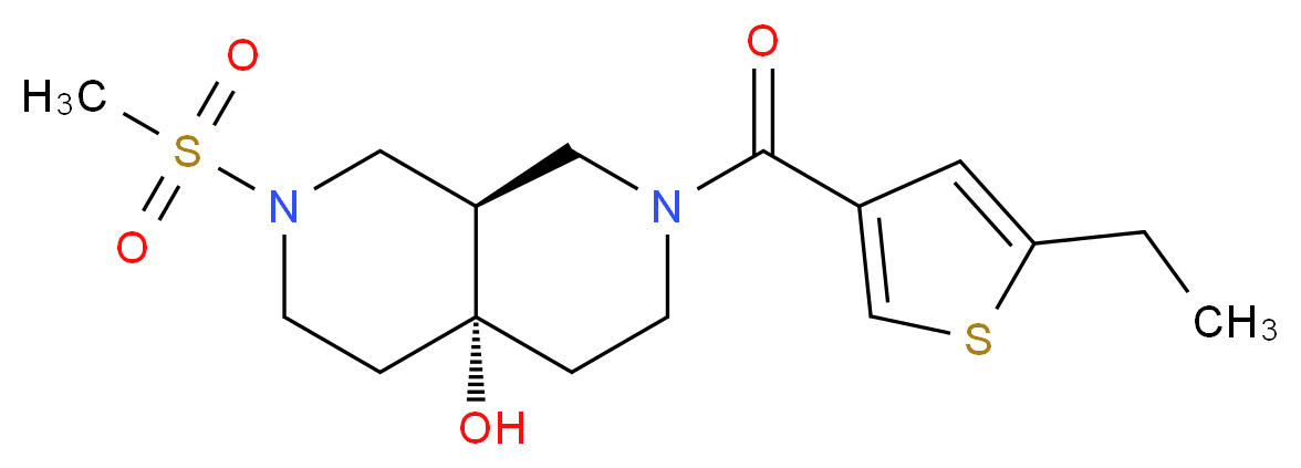 (4aR*,8aR*)-2-[(5-ethyl-3-thienyl)carbonyl]-7-(methylsulfonyl)octahydro-2,7-naphthyridin-4a(2H)-ol_分子结构_CAS_)