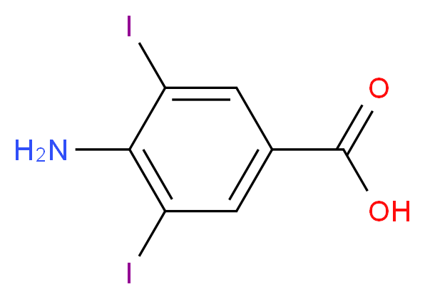 4-氨基-3,5-二碘苯甲酸_分子结构_CAS_2122-61-4)