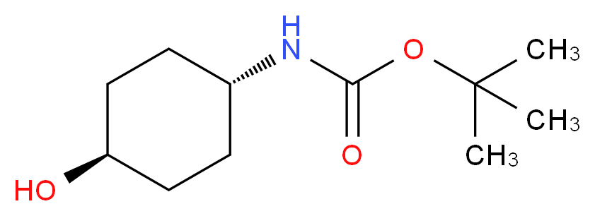 tert-Butyl (trans-4-hydroxycyclohexyl)carbaMate_分子结构_CAS_111300-06-2)