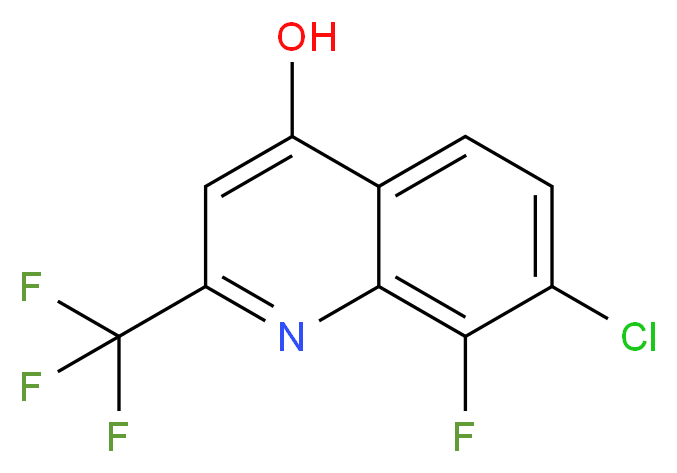 7-chloro-8-fluoro-2-(trifluoromethyl)quinolin-4-ol_分子结构_CAS_1150164-84-3