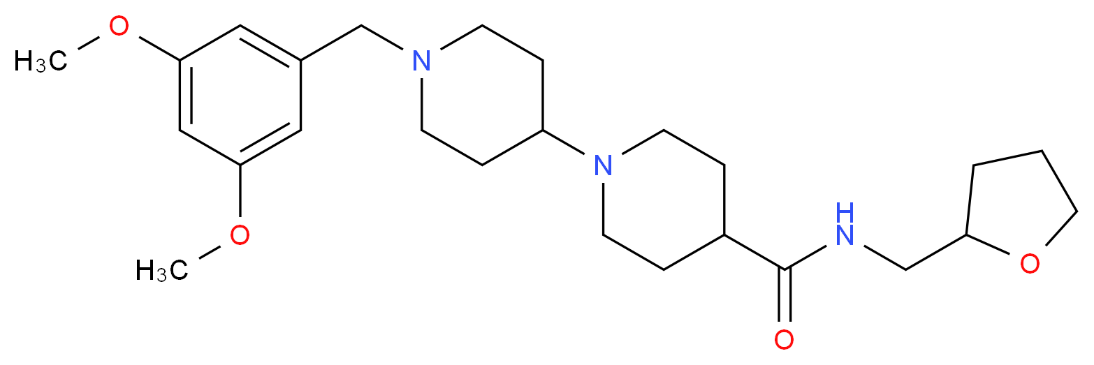 1'-(3,5-dimethoxybenzyl)-N-(tetrahydro-2-furanylmethyl)-1,4'-bipiperidine-4-carboxamide_分子结构_CAS_)