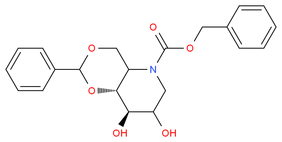 N-Benzyloxycarbonyl-4,6-O-phenylmethylene Deoxynojirimycin_分子结构_CAS_138381-83-6)