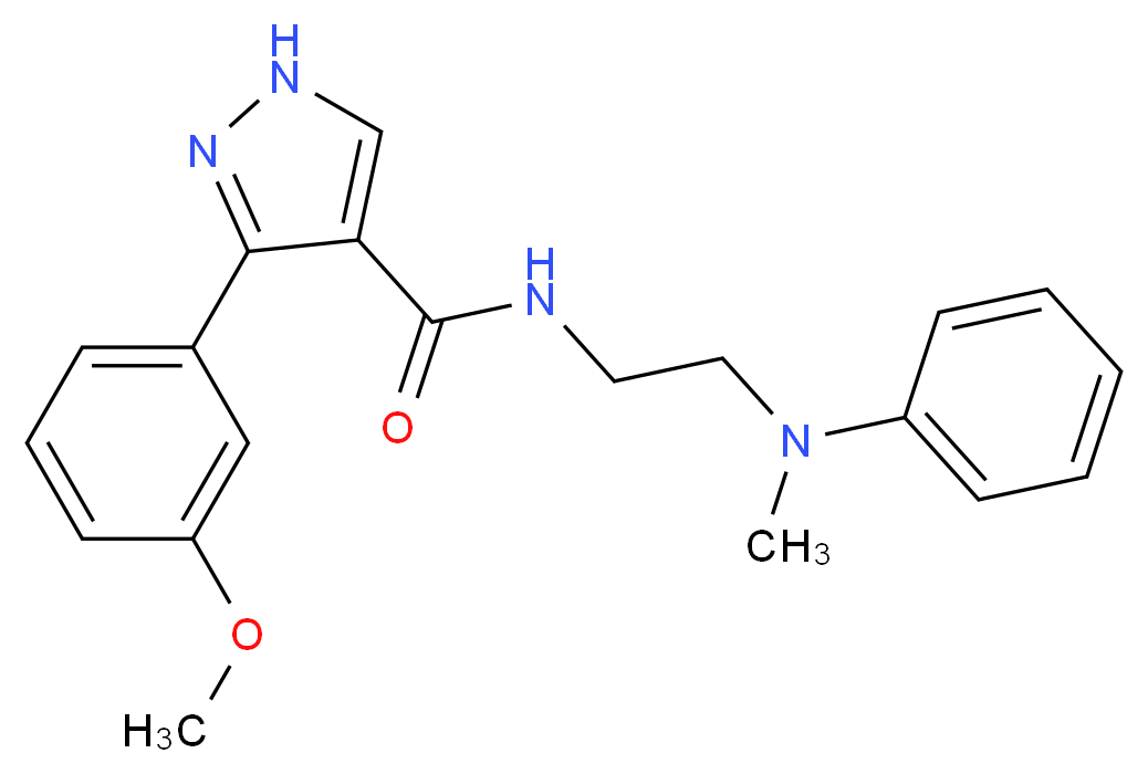 3-(3-methoxyphenyl)-N-{2-[methyl(phenyl)amino]ethyl}-1H-pyrazole-4-carboxamide_分子结构_CAS_)