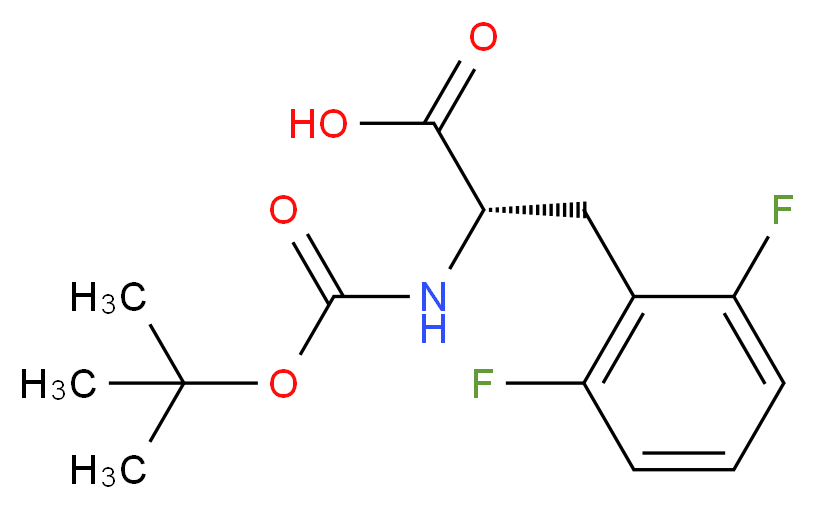 (2S)-2-{[(tert-butoxy)carbonyl]amino}-3-(2,6-difluorophenyl)propanoic acid_分子结构_CAS_167993-07-9