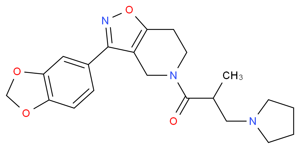 3-(1,3-benzodioxol-5-yl)-5-(2-methyl-3-pyrrolidin-1-ylpropanoyl)-4,5,6,7-tetrahydroisoxazolo[4,5-c]pyridine_分子结构_CAS_)