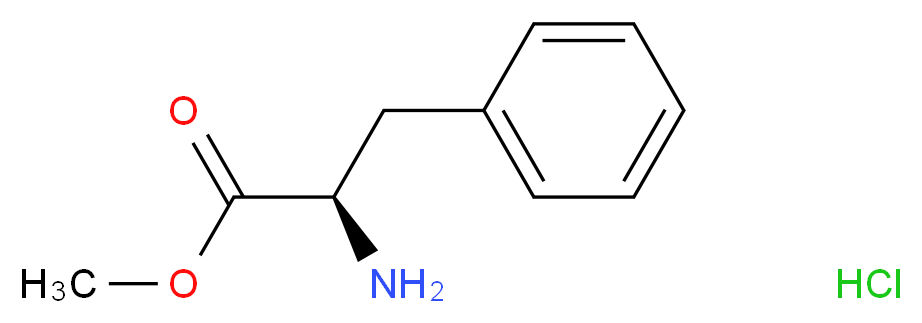 D-苯丙氨酸甲酯 盐酸盐_分子结构_CAS_13033-84-6)