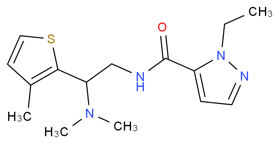 N-[2-(dimethylamino)-2-(3-methyl-2-thienyl)ethyl]-1-ethyl-1H-pyrazole-5-carboxamide_分子结构_CAS_)
