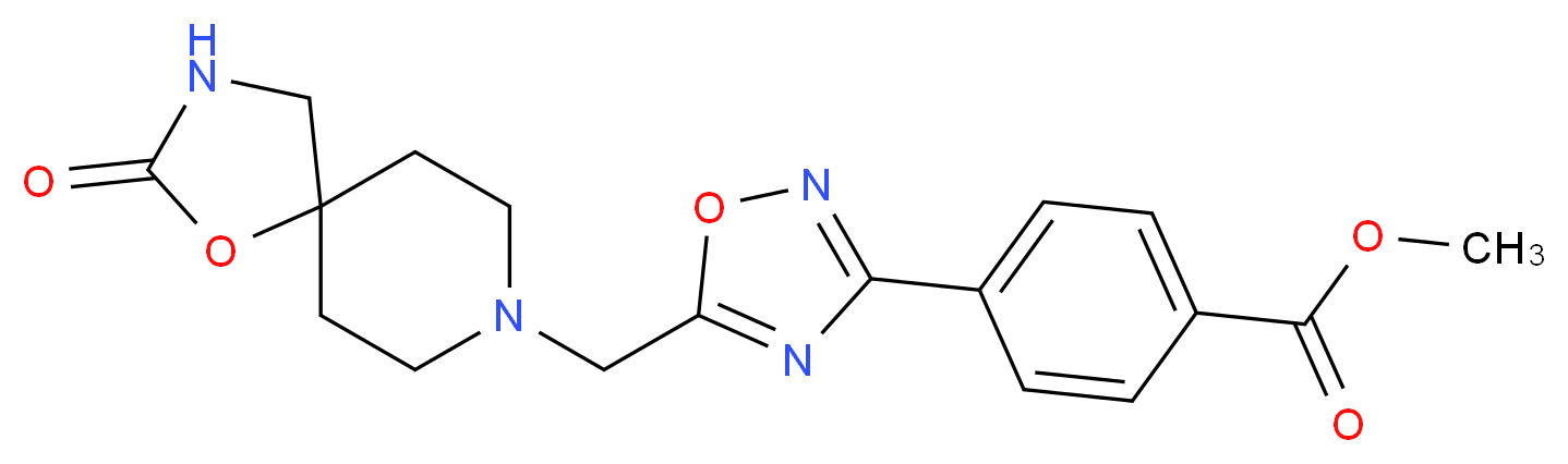 methyl 4-{5-[(2-oxo-1-oxa-3,8-diazaspiro[4.5]dec-8-yl)methyl]-1,2,4-oxadiazol-3-yl}benzoate_分子结构_CAS_)