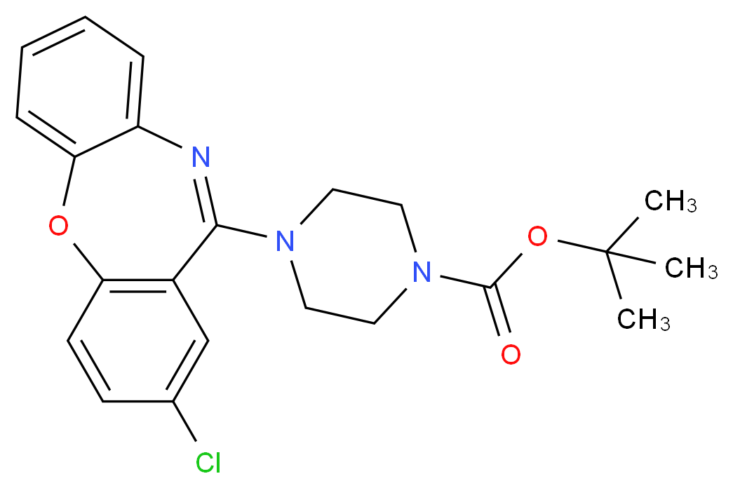 tert-butyl 4-{13-chloro-2-oxa-9-azatricyclo[9.4.0.0<sup>3</sup>,<sup>8</sup>]pentadeca-1(11),3(8),4,6,9,12,14-heptaen-10-yl}piperazine-1-carboxylate_分子结构_CAS_1246816-84-1