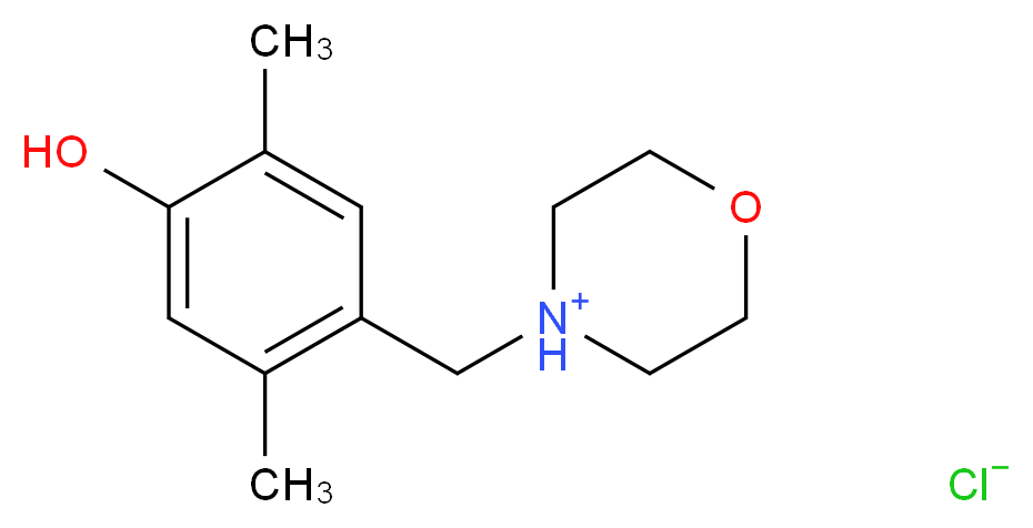 4-[(4-hydroxy-2,5-dimethylphenyl)methyl]morpholin-4-ium chloride_分子结构_CAS_33625-43-3