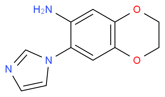 7-(1H-imidazol-1-yl)-2,3-dihydro-1,4-benzodioxin-6-amine_分子结构_CAS_1019558-21-4