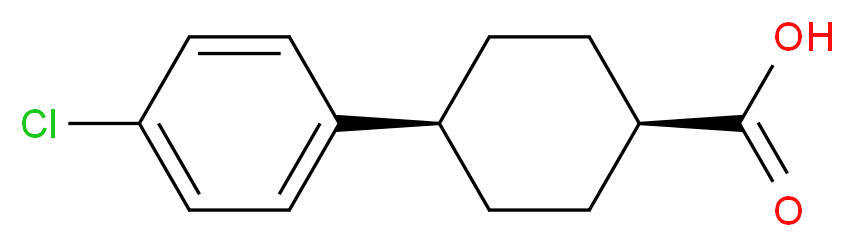 trans-4-(4-Chlorophenyl)cyclohexane-1-carboxylic acid_分子结构_CAS_95233-37-7)