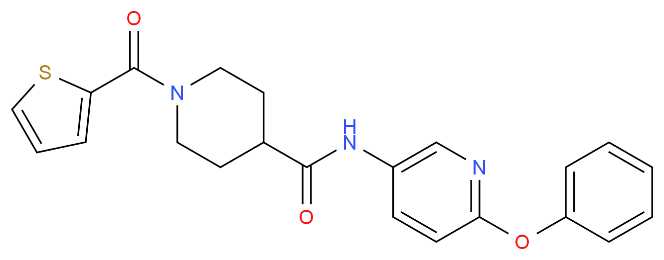 N-(6-phenoxy-3-pyridinyl)-1-(2-thienylcarbonyl)-4-piperidinecarboxamide_分子结构_CAS_)