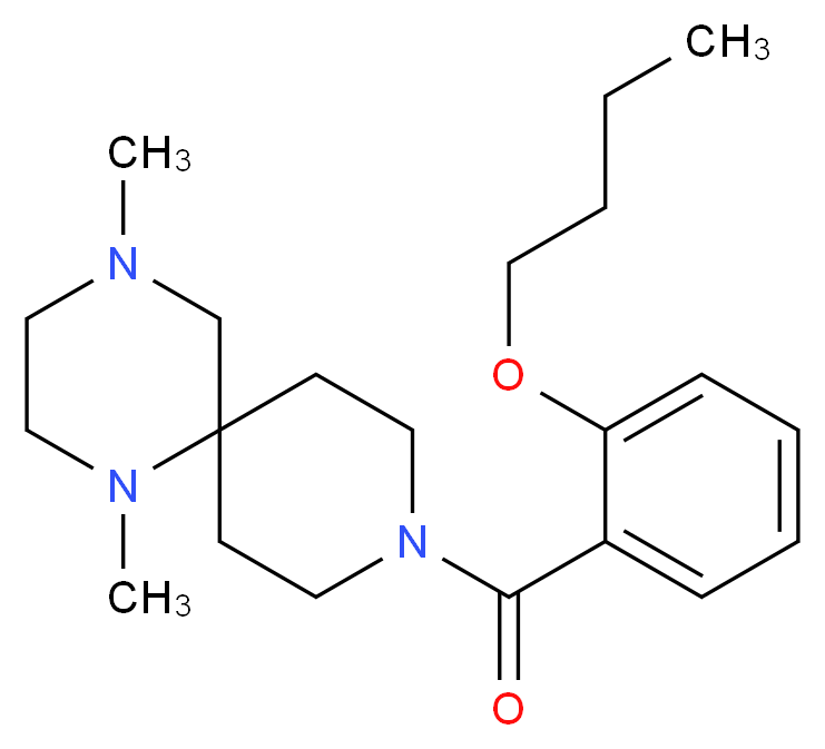 9-(2-butoxybenzoyl)-1,4-dimethyl-1,4,9-triazaspiro[5.5]undecane_分子结构_CAS_)