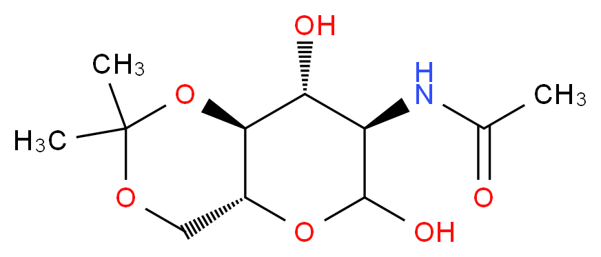 N-[(4aR,7R,8R,8aS)-6,8-dihydroxy-2,2-dimethyl-hexahydro-2H-pyrano[3,2-d][1,3]dioxin-7-yl]acetamide_分子结构_CAS_50605-09-9