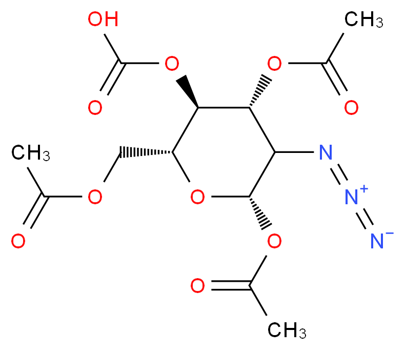 [(2R,3S,4R,6S)-4,6-bis(acetyloxy)-5-azido-3-(carboxyoxy)oxan-2-yl]methyl acetate_分子结构_CAS_80321-89-7