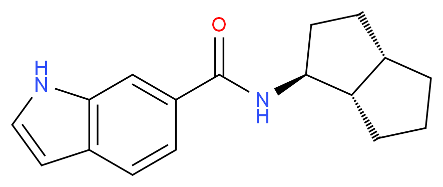 N-[(1S*,3aS*,6aS*)-octahydropentalen-1-yl]-1H-indole-6-carboxamide_分子结构_CAS_)