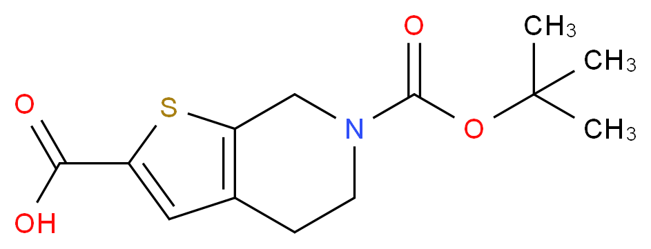 6-[(tert-butoxy)carbonyl]-4H,5H,6H,7H-thieno[2,3-c]pyridine-2-carboxylic acid_分子结构_CAS_165947-51-3