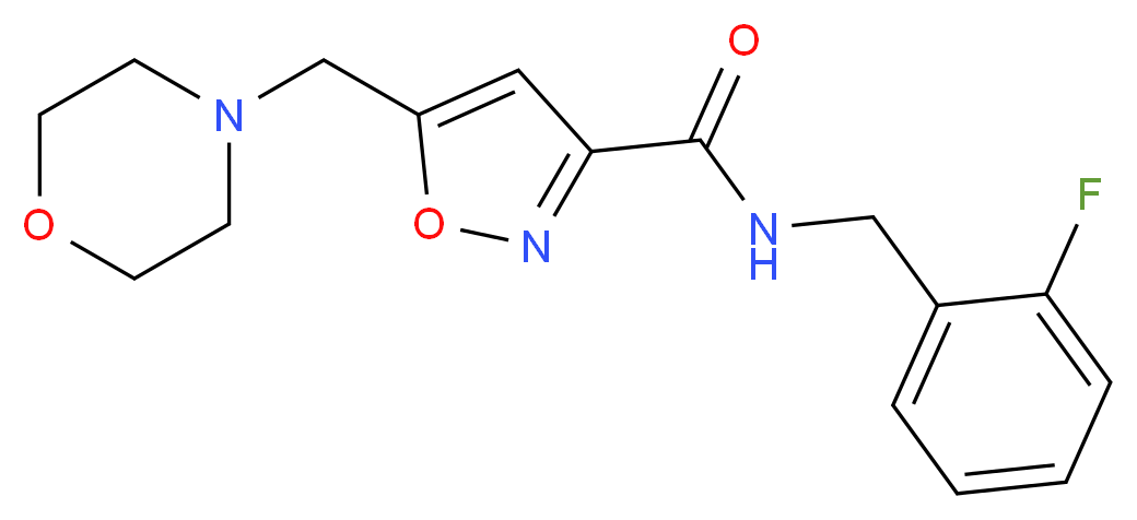 N-(2-fluorobenzyl)-5-(4-morpholinylmethyl)-3-isoxazolecarboxamide_分子结构_CAS_)