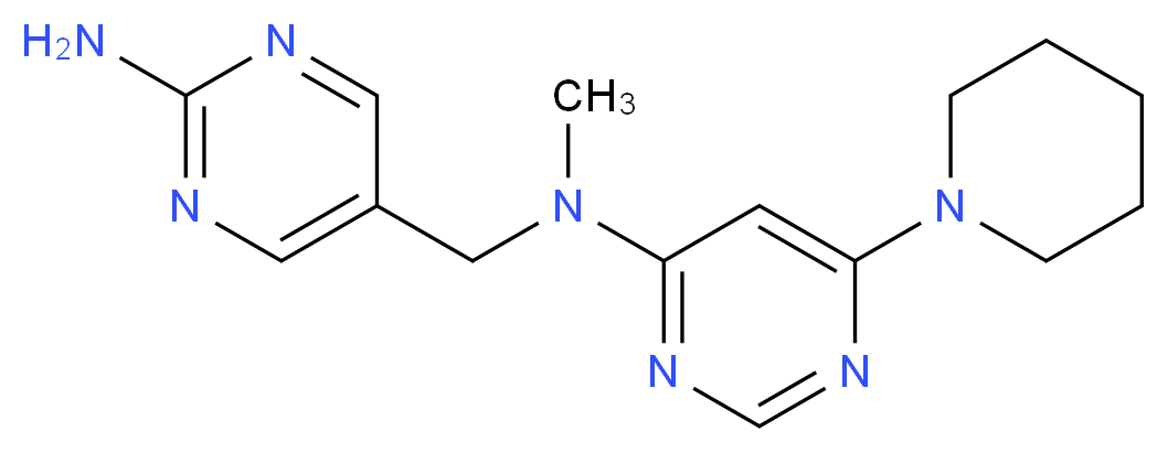 5-{[methyl(6-piperidin-1-ylpyrimidin-4-yl)amino]methyl}pyrimidin-2-amine_分子结构_CAS_)