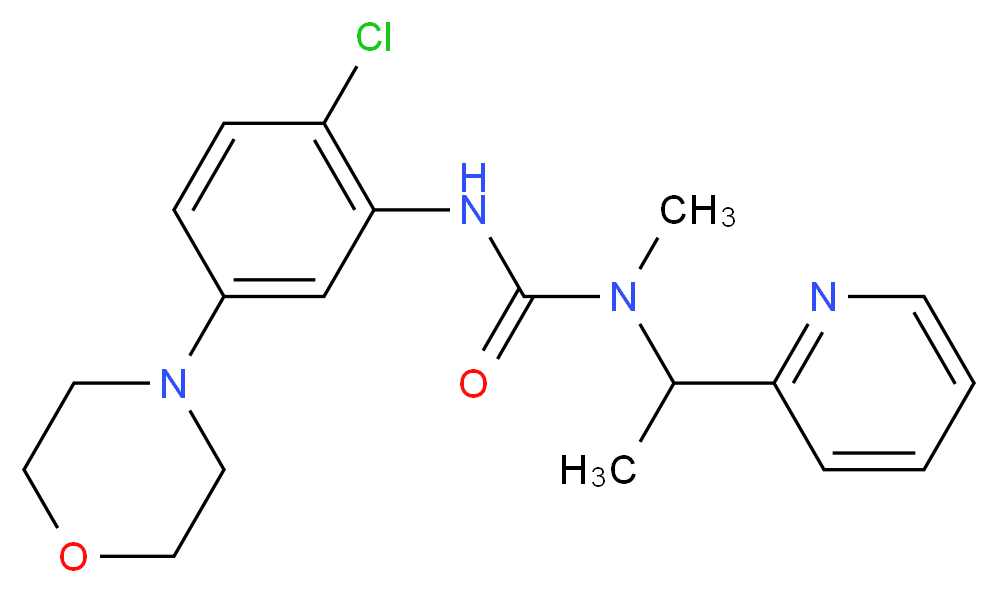N'-(2-chloro-5-morpholin-4-ylphenyl)-N-methyl-N-(1-pyridin-2-ylethyl)urea_分子结构_CAS_)