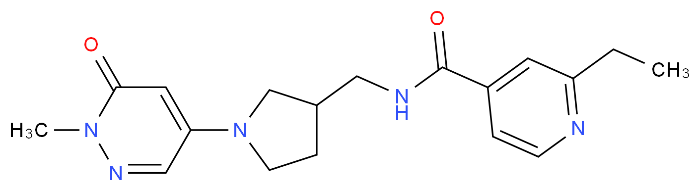 2-ethyl-N-{[1-(1-methyl-6-oxo-1,6-dihydro-4-pyridazinyl)-3-pyrrolidinyl]methyl}isonicotinamide_分子结构_CAS_)