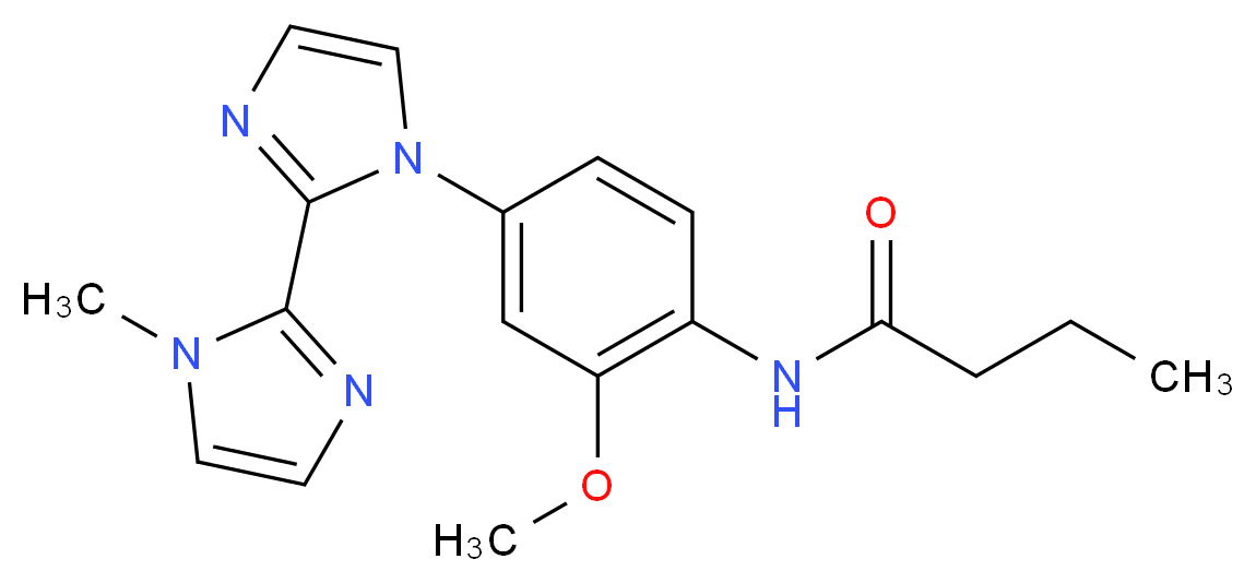 N-[2-methoxy-4-(1'-methyl-1H,1'H-2,2'-biimidazol-1-yl)phenyl]butanamide_分子结构_CAS_)