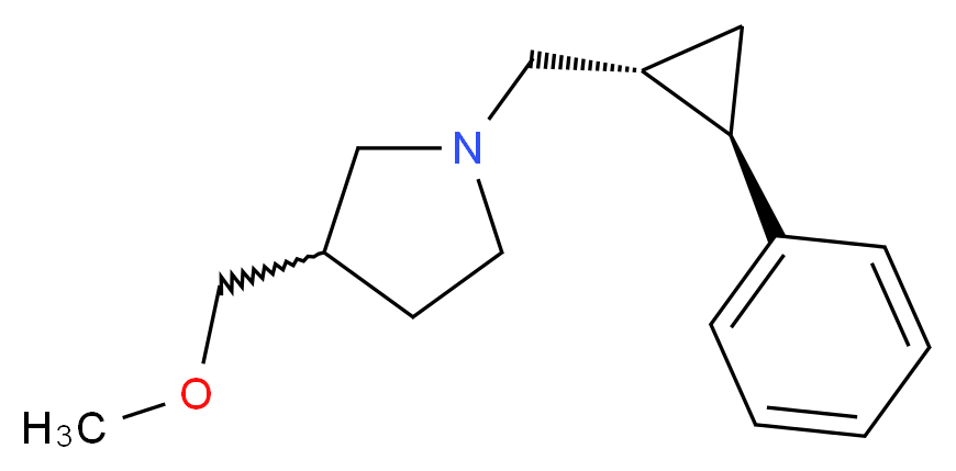 3-(methoxymethyl)-1-{[(1R*,2R*)-2-phenylcyclopropyl]methyl}pyrrolidine_分子结构_CAS_)