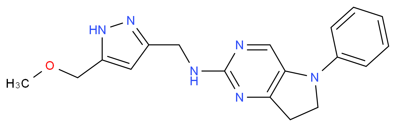 N-{[5-(methoxymethyl)-1H-pyrazol-3-yl]methyl}-5-phenyl-6,7-dihydro-5H-pyrrolo[3,2-d]pyrimidin-2-amine_分子结构_CAS_)