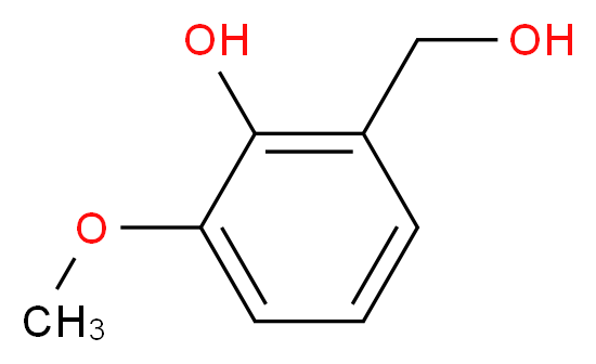 2-(hydroxymethyl)-6-methoxyphenol_分子结构_CAS_4383-05-5