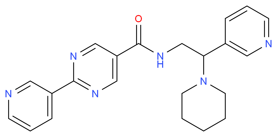 N-(2-piperidin-1-yl-2-pyridin-3-ylethyl)-2-pyridin-3-ylpyrimidine-5-carboxamide_分子结构_CAS_)