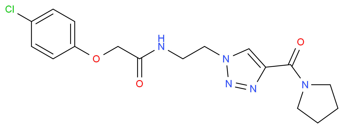 2-(4-chlorophenoxy)-N-{2-[4-(1-pyrrolidinylcarbonyl)-1H-1,2,3-triazol-1-yl]ethyl}acetamide_分子结构_CAS_)