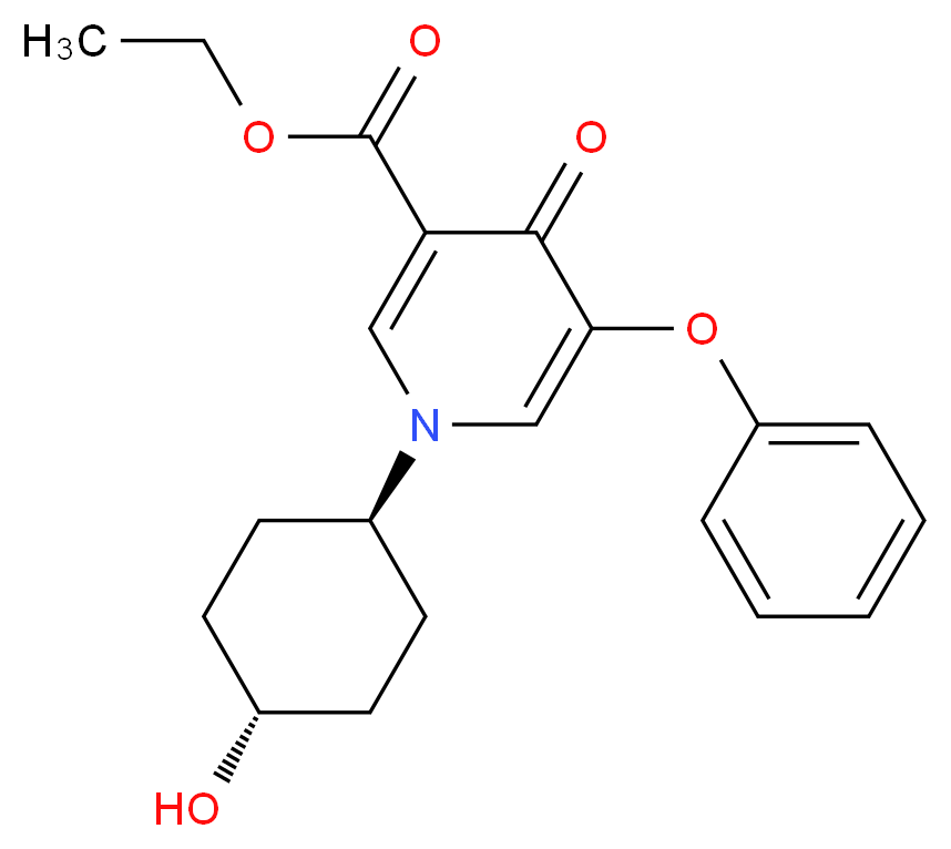 ethyl 1-(trans-4-hydroxycyclohexyl)-4-oxo-5-phenoxy-1,4-dihydropyridine-3-carboxylate_分子结构_CAS_)
