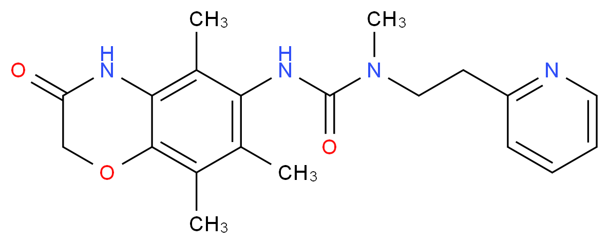 N-methyl-N-(2-pyridin-2-ylethyl)-N'-(5,7,8-trimethyl-3-oxo-3,4-dihydro-2H-1,4-benzoxazin-6-yl)urea_分子结构_CAS_)