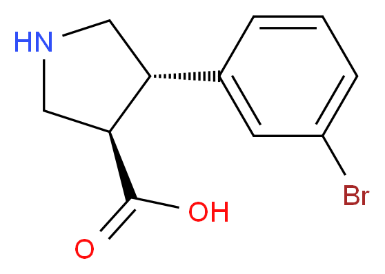 (3R,4S)-4-(3-bromophenyl)pyrrolidine-3-carboxylic acid_分子结构_CAS_1260607-38-2)