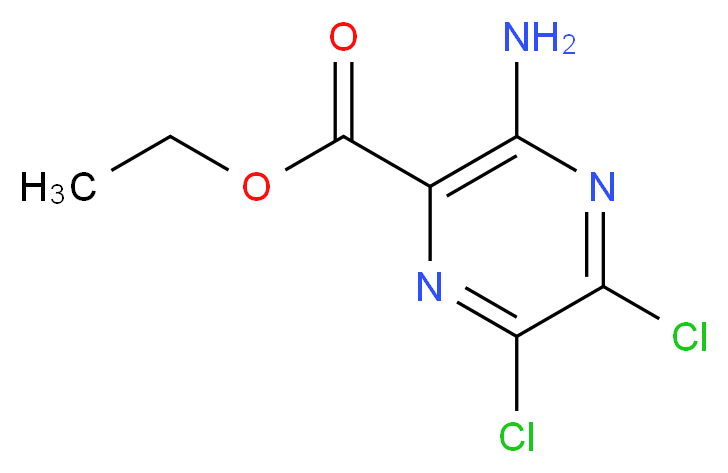 ethyl 3-amino-5,6-dichloropyrazine-2-carboxylate_分子结构_CAS_86882-92-0
