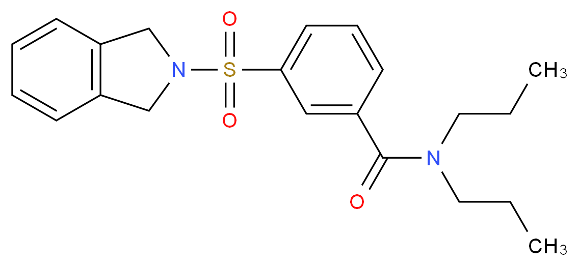 3-(1,3-dihydro-2H-isoindol-2-ylsulfonyl)-N,N-dipropylbenzamide_分子结构_CAS_)