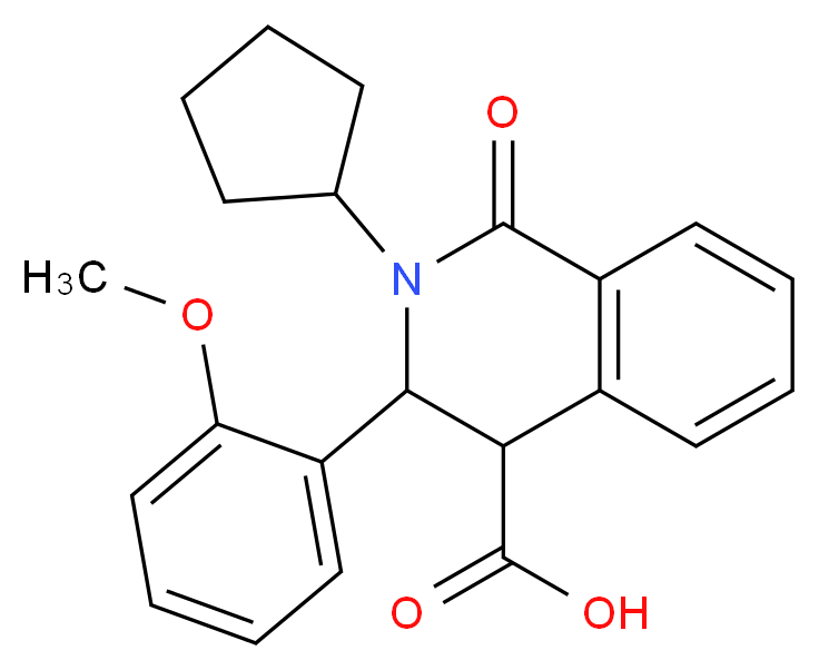2-Cyclopentyl-3-(2-methoxyphenyl)-1-oxo-1,2,3,4-tetrahydro-4-isoquinolinecarboxylic acid_分子结构_CAS_)