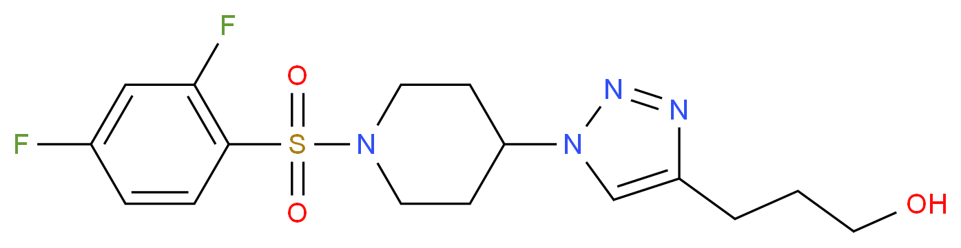 3-(1-{1-[(2,4-difluorophenyl)sulfonyl]piperidin-4-yl}-1H-1,2,3-triazol-4-yl)propan-1-ol_分子结构_CAS_)