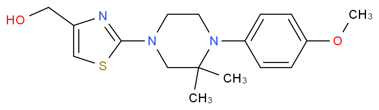 {2-[4-(4-methoxyphenyl)-3,3-dimethyl-1-piperazinyl]-1,3-thiazol-4-yl}methanol_分子结构_CAS_)