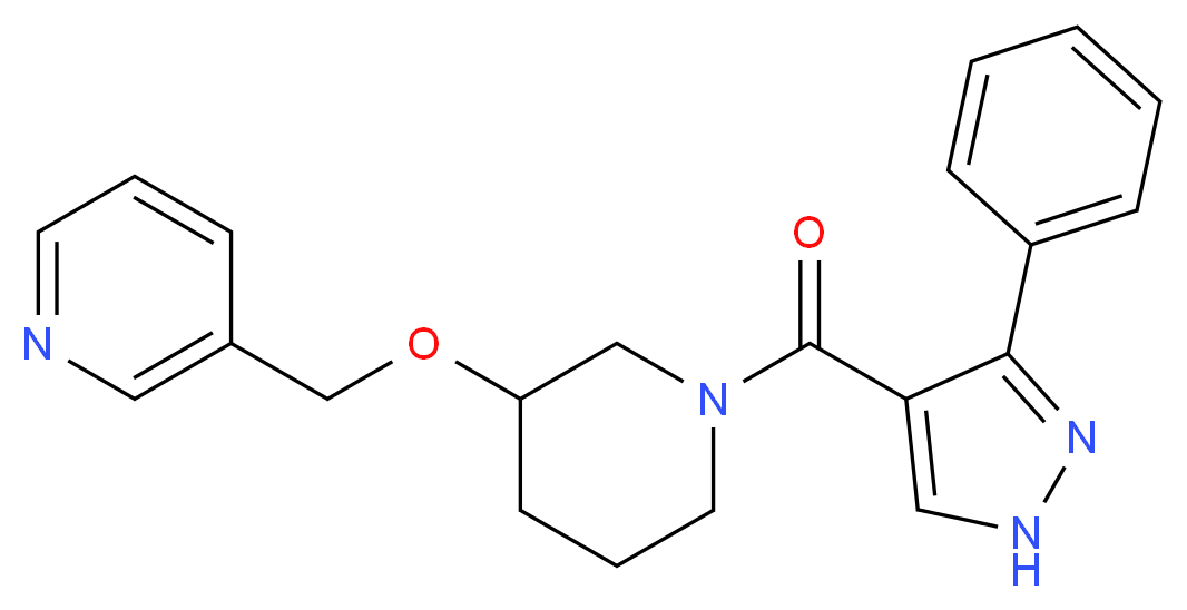 3-[({1-[(3-phenyl-1H-pyrazol-4-yl)carbonyl]-3-piperidinyl}oxy)methyl]pyridine_分子结构_CAS_)
