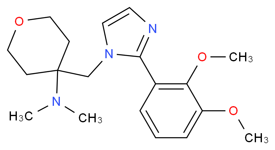 (4-{[2-(2,3-dimethoxyphenyl)-1H-imidazol-1-yl]methyl}tetrahydro-2H-pyran-4-yl)dimethylamine_分子结构_CAS_)