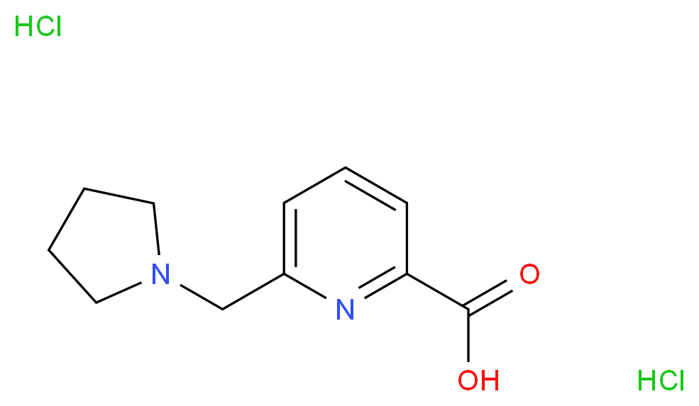 6-(Pyrrolidin-1-ylmethyl)pyridine-2-carboxylic acid dihydrochloride_分子结构_CAS_)