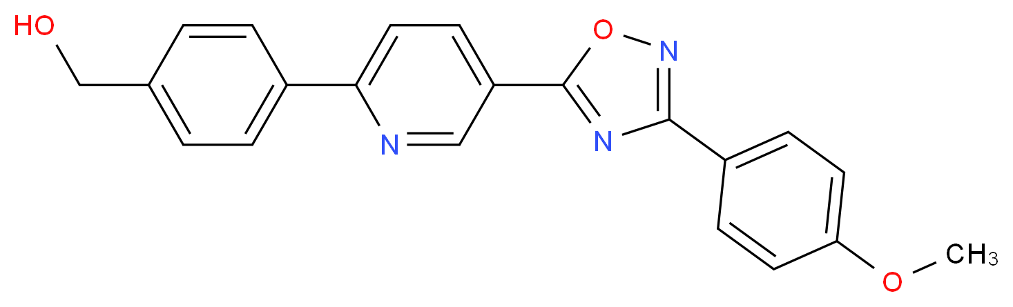 (4-{5-[3-(4-methoxyphenyl)-1,2,4-oxadiazol-5-yl]pyridin-2-yl}phenyl)methanol_分子结构_CAS_)