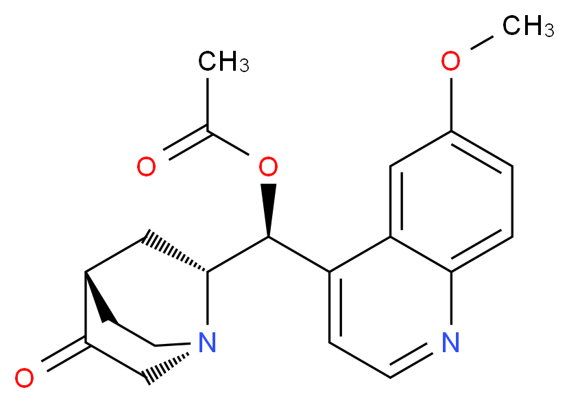 (S)-(6-methoxyquinolin-4-yl)[(2R,4S)-5-oxo-1-azabicyclo[2.2.2]octan-2-yl]methyl acetate_分子结构_CAS_60723-43-5