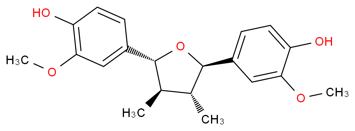 4-[(2R,3R,4R,5R)-5-(4-hydroxy-3-methoxyphenyl)-3,4-dimethyloxolan-2-yl]-2-methoxyphenol_分子结构_CAS_112652-46-7