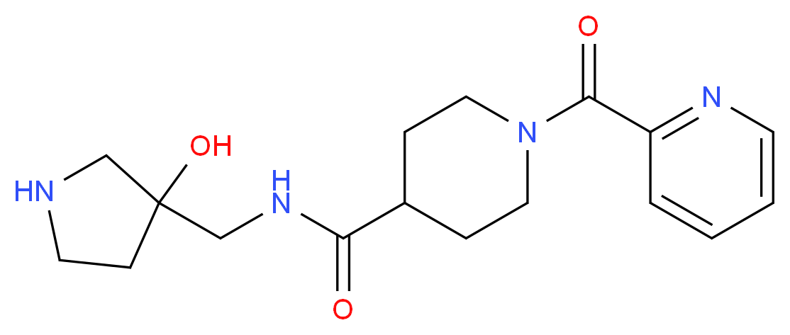 N-[(3-hydroxy-3-pyrrolidinyl)methyl]-1-(2-pyridinylcarbonyl)-4-piperidinecarboxamide_分子结构_CAS_)
