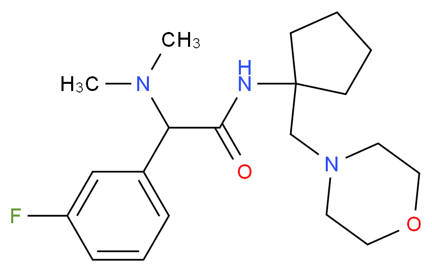 2-(dimethylamino)-2-(3-fluorophenyl)-N-[1-(4-morpholinylmethyl)cyclopentyl]acetamide_分子结构_CAS_)