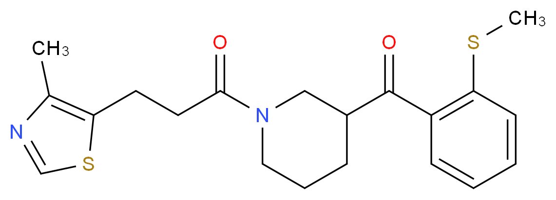 {1-[3-(4-methyl-1,3-thiazol-5-yl)propanoyl]-3-piperidinyl}[2-(methylthio)phenyl]methanone_分子结构_CAS_)