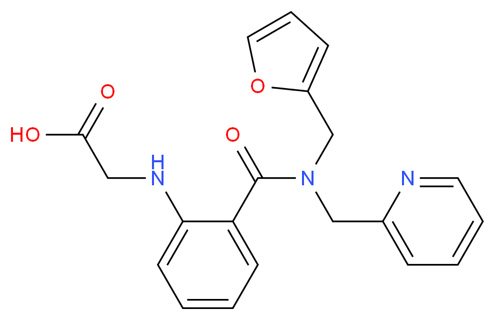 [(2-{[(2-furylmethyl)(pyridin-2-ylmethyl)amino]carbonyl}phenyl)amino]acetic acid_分子结构_CAS_)